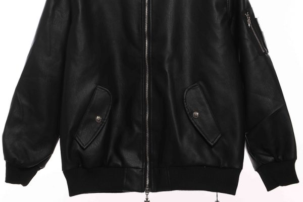 Chrome Hearts Black Silver Dagger Leather Jacket - Image 6