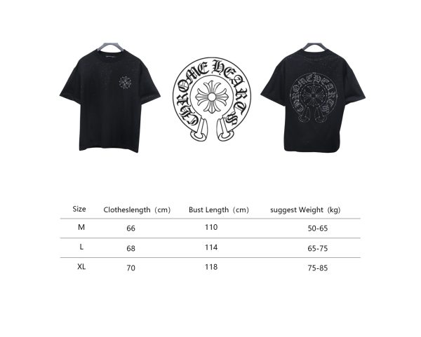 Chrome Hearts Hot diamond logo glitter short sleeve black - Image 2