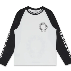 Chrome Hearts Horseshoe Baseball Shirt White/Black