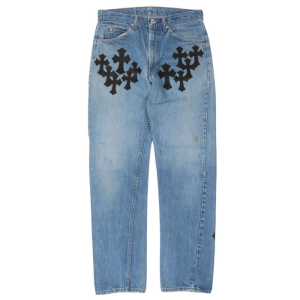 Chrome Hearts Levi’s Cross Patch Jeans – Blue