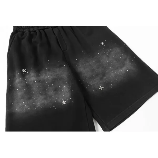 Chrome Hearts Rhinestone Drawstring Casual Versatile Shorts #2280 Black - Image 4
