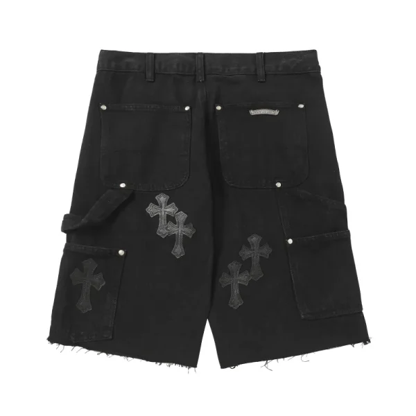 Chrome Hearts Studded Denim Shorts #9902 Black - Image 2