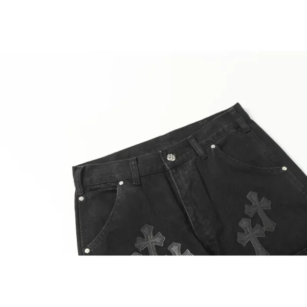 Chrome Hearts Studded Denim Shorts #9902 Black - Image 4