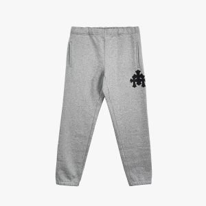 Chrome Hearts Triple Leather Cross Grey Sweatpants