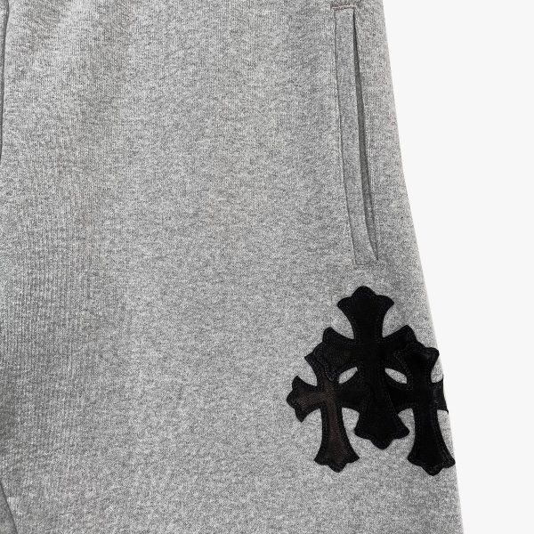 Chrome Hearts Triple Leather Cross Grey Sweatpants - Image 3