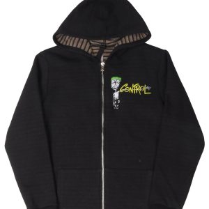 Chrome Hearts Matty Boy Striped Embroidered "Control/Be Aware" Zip-Up Hoodie