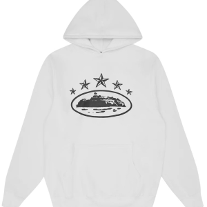 Corteiz 5 Starz Alcatraz Hoodie White