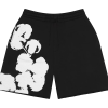 Denim Tears Big Cotton Wreath Sweat Shorts Black