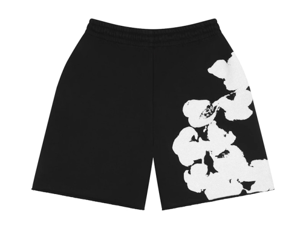 Denim Tears Big Cotton Wreath Sweat Shorts Black - Image 3