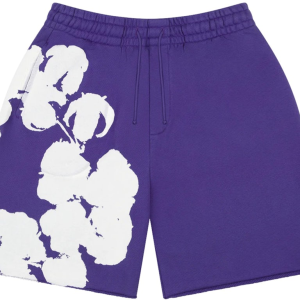 Denim Tears Big Cotton Wreath Sweat Shorts Purple