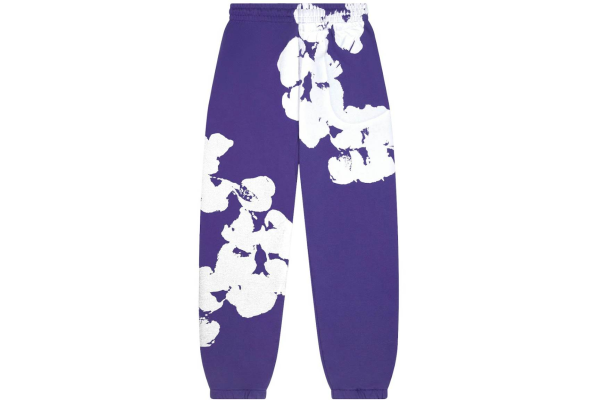 Denim Tears Big Cotton Wreath Sweatpants Purple - Image 2