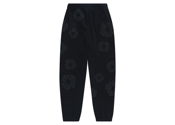 Denim Tears Cotton Wreath Sweatpants Black Monochrome - Image 2