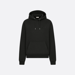 Dior CD Icon Hooded Sweatshirt Black Cotton Fleece