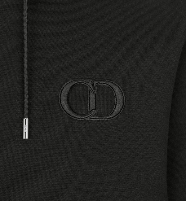 Dior CD Icon Hooded Sweatshirt Black Cotton Fleece - Image 4