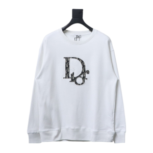 Dior Letter Logo Embroidery Sweatshirt White