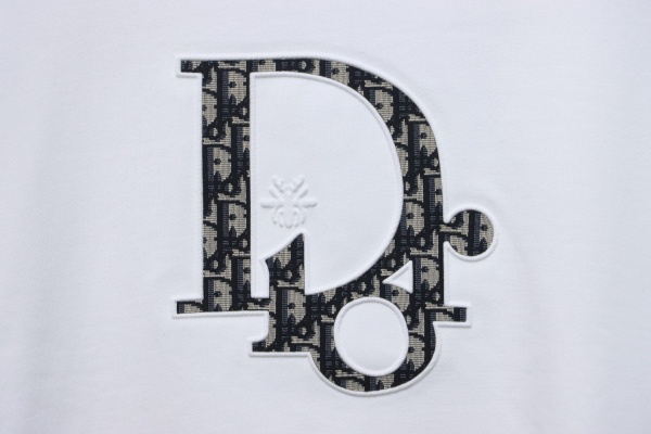 Dior Letter Logo Embroidery Sweatshirt White - Image 4