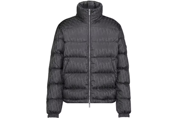 Dior Oblique Down Jacket Gray Technical Jacquard