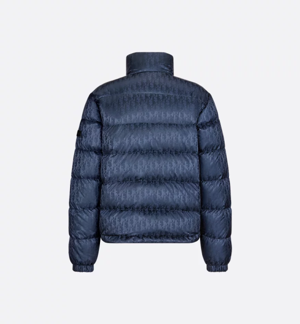 Dior Oblique Down Jacket Navy Blue Technical Jacquard - Image 2