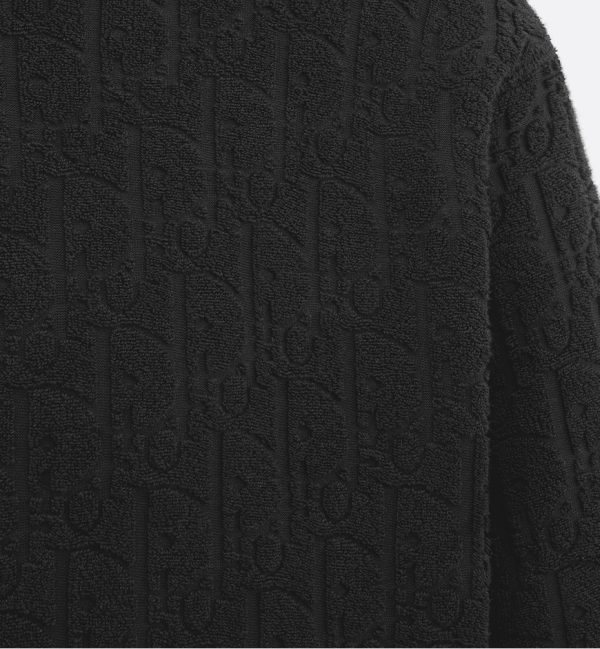 Dior Oblique Relaxed-Fit Hooded Sweatshirt Black Cotton Fleece - Image 3