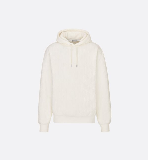 Dior Oblique Relaxed-Fit Hooded Sweatshirt Off-White Cotton Fleece