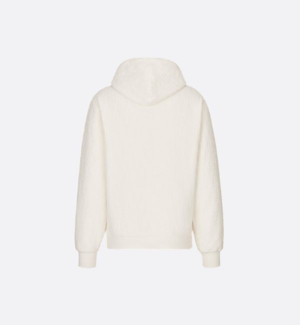 Dior Oblique Relaxed-Fit Hooded Sweatshirt Off-White Cotton Fleece - Image 2