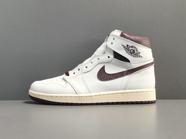 A Ma Maniere x Air Jordan 1 Retro High OG SP＂sail and Burgundy＂Retro Leisure Basketball Shoes - Image 2