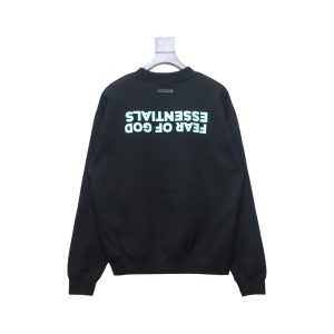Fear of God FOG 24FW Small inverted letter round neck black sweatshirt
