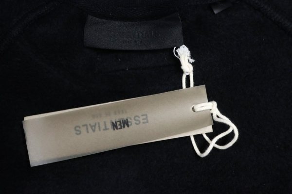 Fear of God FOG double line 24FW FG letter round neck black hoodie - Image 4