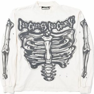 Hellstar Airbrushed Bones Longsleeve White