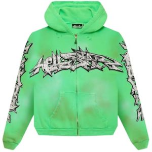 Hellstar Graffiti Zip-Up Green