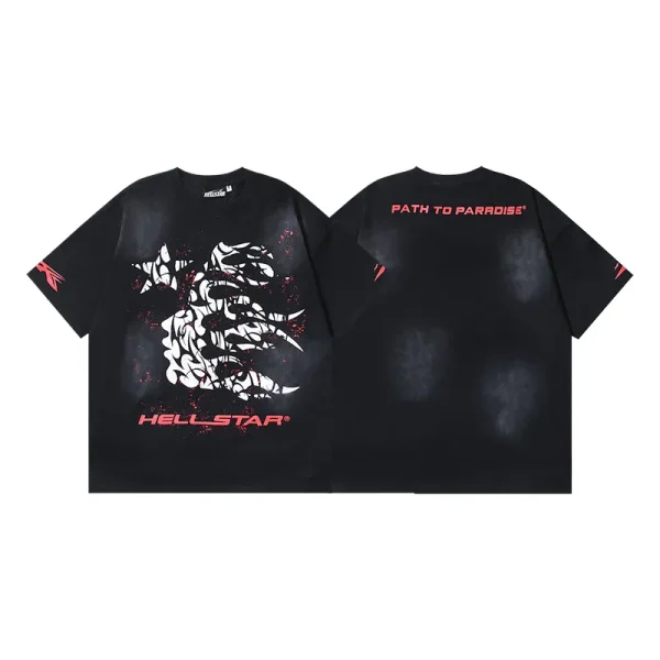 Hellstar T-Shirt Washed Black (NFC) EG692 - Image 4