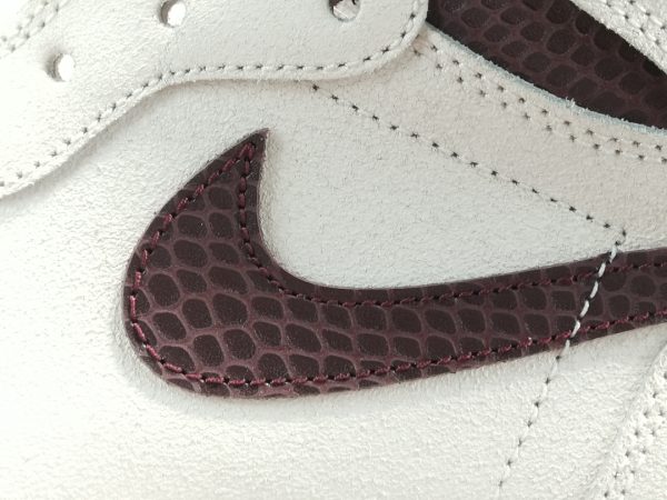 A Ma Maniere x Air Jordan 1 Retro High OG SP＂sail and Burgundy＂Retro Leisure Basketball Shoes - Image 12