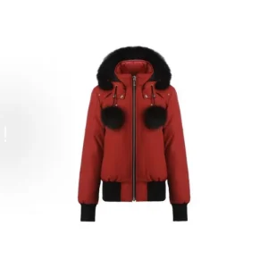 Moose Knuckles Red Jacket Black Wool（NFC)