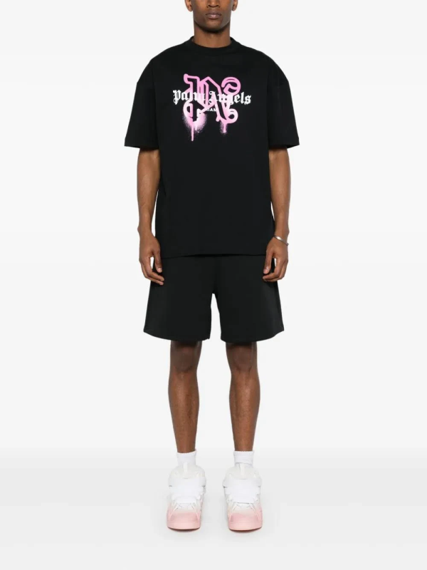 Palm Angels Miami Monogram Spray-print T-shirt - Image 4