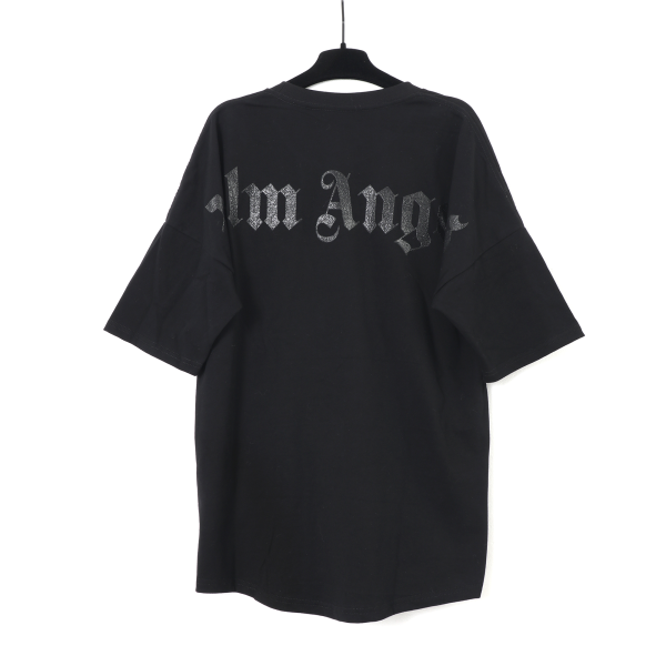 Palm Angels Oversize glittered logo cotton t-shirt - Image 2