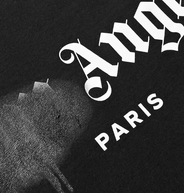 Palm Angels Paris Sprayed Logo T-Shirt 'Black/Black' - Image 3