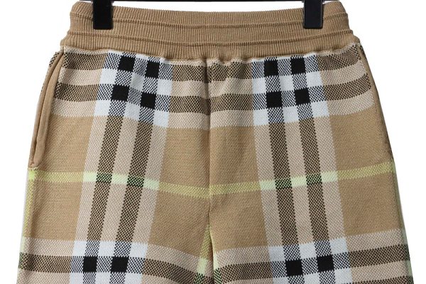 PK God Batch Baoli Classic Plaid Knit Shorts Green Stripe - Image 2