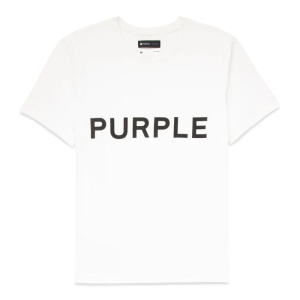 Purple Brand Wordmark Tee White