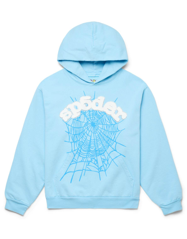 Sp5der Hoodie Sky Blue