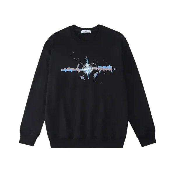 Stone Island Sweatshirt Black White pk04 - Image 3