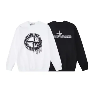 Stone Island Sweatshirt Black White pk08