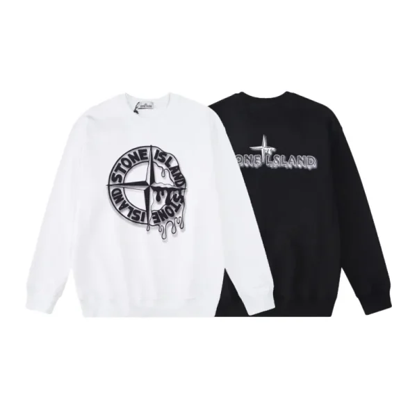 Stone Island Sweatshirt Black White pk08