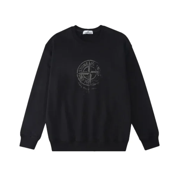 Stone Island Sweatshirt Black White pk09 - Image 3