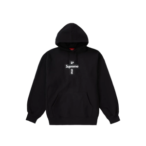 Supreme Cross Box Logo Hooded Sweatshirt Black