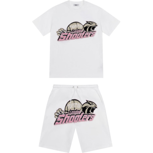 Trapstar Shooters Chenille Short Set White/Pink