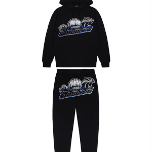 Trapstar Shooters Hoodie Tracksuit Black/Teal