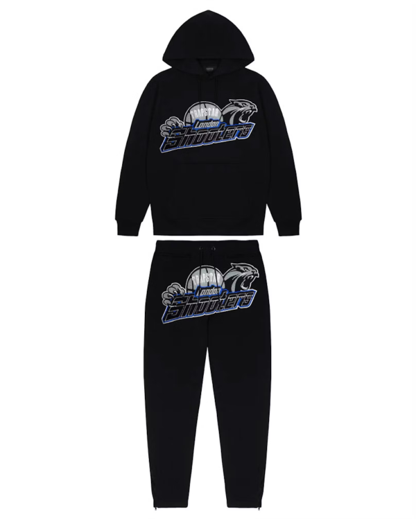 Trapstar Shooters Hoodie Tracksuit Black/Teal