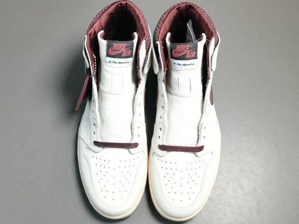 A Ma Maniere x Air Jordan 1 Retro High OG SP＂sail and Burgundy＂Retro Leisure Basketball Shoes - Image 4